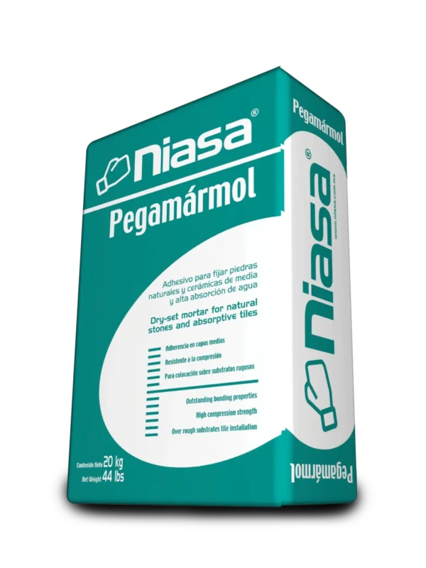 PEGAMARMOL BLANCO NIASA SACO 20 KG.