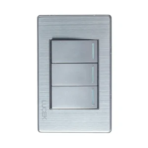 PLACA LUCEK APAG. 3/SENCILLO 1 MOD PLATEADO (BP03-M/P)