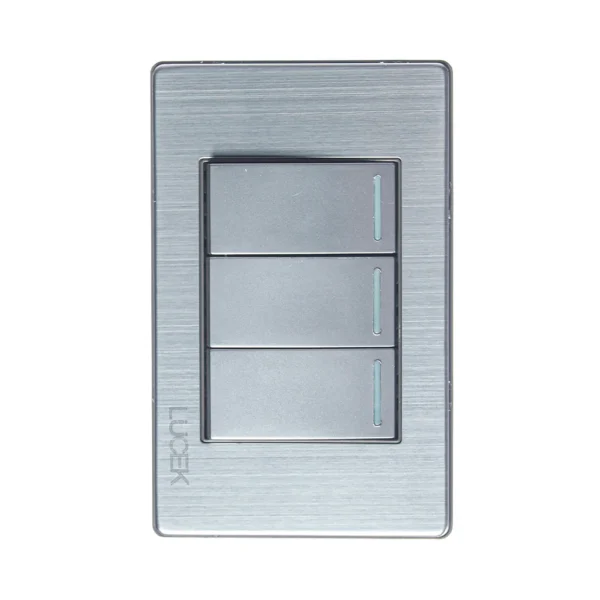 PLACA LUCEK APAG. 3/SENCILLO 1 MOD PLATEADO (BP03-M/P)