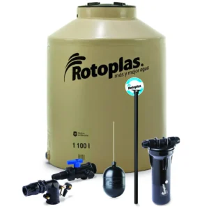 TINACO ROTOPLAS TRICAPA 1,100 LTS KIT COMPLETO