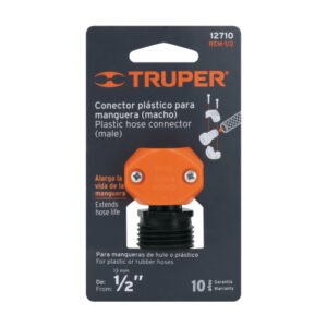 CONECTOR PLASTICO, MACHO 1/2"