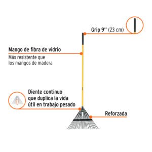 ESCOBA METALICA CON 24 DIENTES