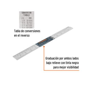 REGLA DE ACERO INOXIDABLE, 30 CM