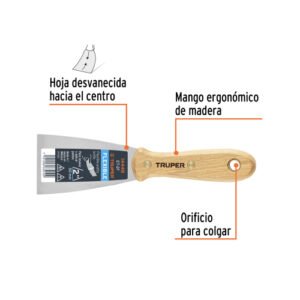 ESPATULA FLEXIBLE,MANGO MADERA 2"