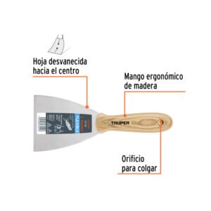 ESPATULA FLEXIBLE,MANGO MADERA 3"