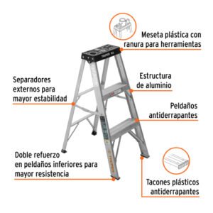 ESCALERA TIJERA TIPO III 2 ESCALONES