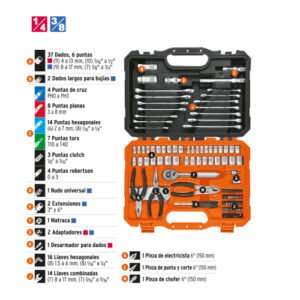 JUEGO HERRAMIENTAS DE 124 PZS