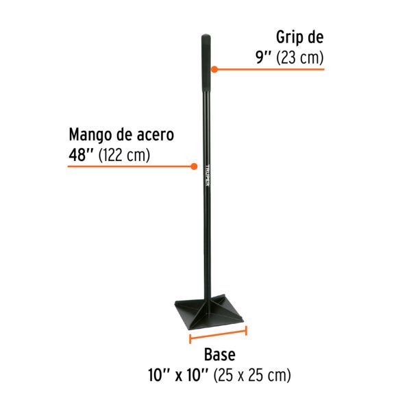 PISON 10X10 C/MANGO ACERO 48