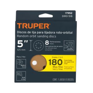 DISCOS DE LIJA ROTO ORBITAL 5",GRANO 180