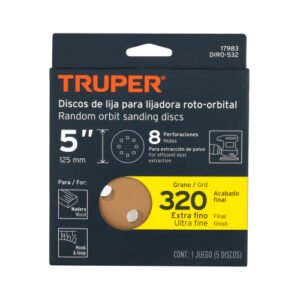 DISCOS DE LIJA ROTO ORBITAL 5",GRANO 320