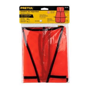 CHALECO DE SEGURIDAD, NARANJA, PRETUL