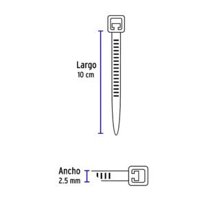CINCHO PLÁSTICO,10 CM, NEGRO C/100