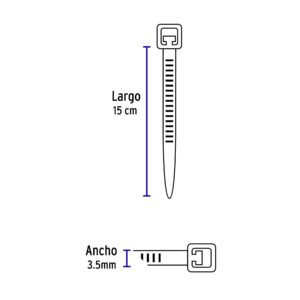 CINCHO PLÁSTICO, 15 CM, NEGRO C/50
