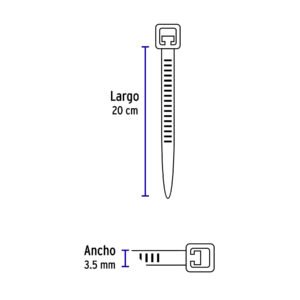 CINCHO PLÁSTICO, 20 CM, NEGRO C/50