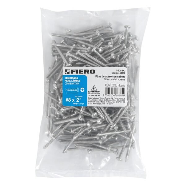 PIJAS PARA LAMINA, #8, 2" PZA