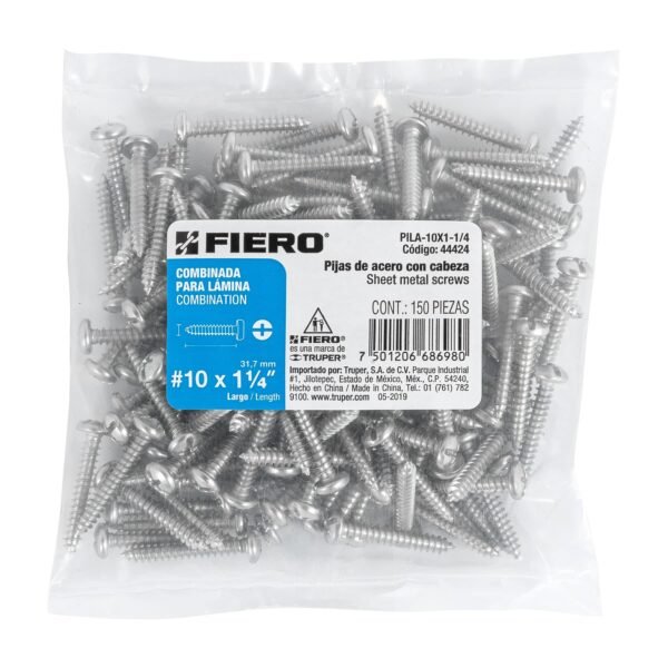 PIJA PARA LAMINA, #10, 1-1/4 PZA