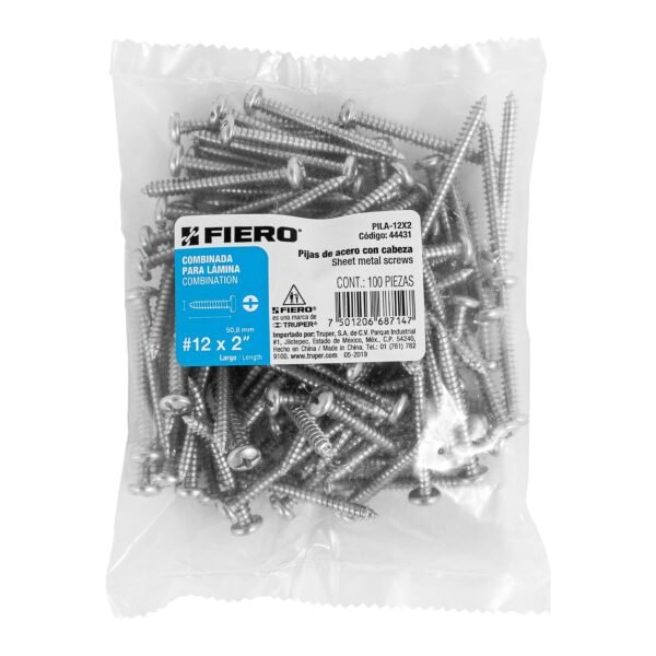 PIJAS PARA LAMINA, #12, 2" PIEZA