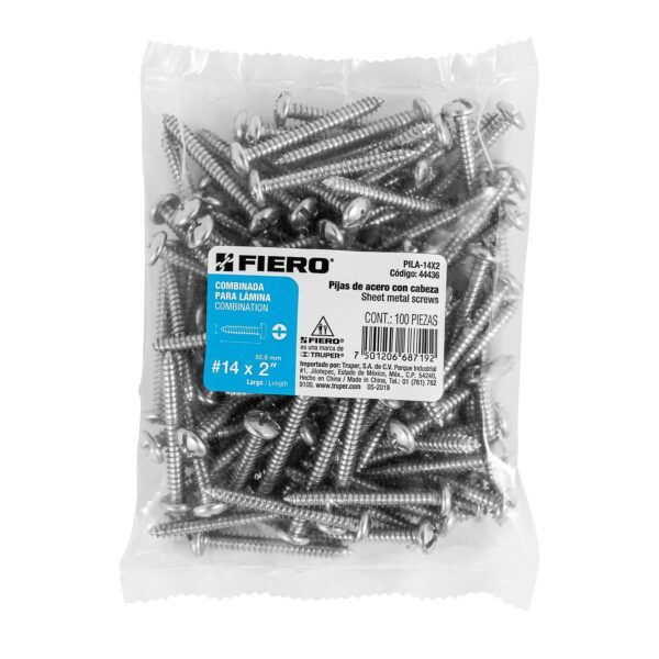 PIJAS PARA LAMINA, #14, 2" PIEZA