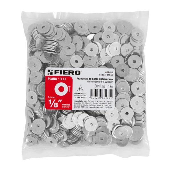 ARANDELA DE ACERO GALVANIZADO DE 1/8