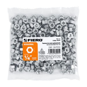 TUERCA ACERO GALV. HEXAGONAL DE 1/4