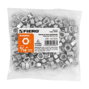 TUERCA ACERO GALV. HEXGONAL DE 5/16