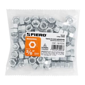 TUERCA ACERO GALV. HEXAGONAL DE 3/8