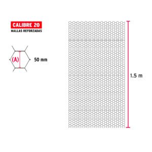 ROLLO MALLA HEXAGONAL 45M X 1.5M CAL20