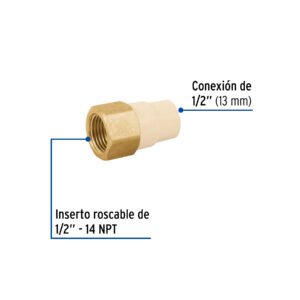 ADAPTADOR HEMBRA CPVC 1/2 C/INSERTO METALICO