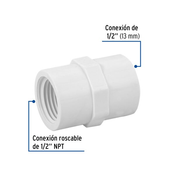 ADAPTADOR HEMBRA DE PVC 1/2"