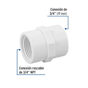 ADAPTADOR HEMBRA DE PVC 3/4"