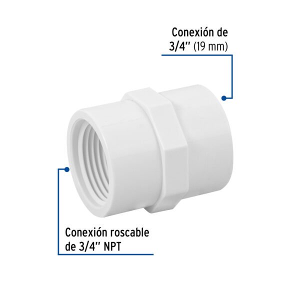 ADAPTADOR HEMBRA DE PVC 3/4"