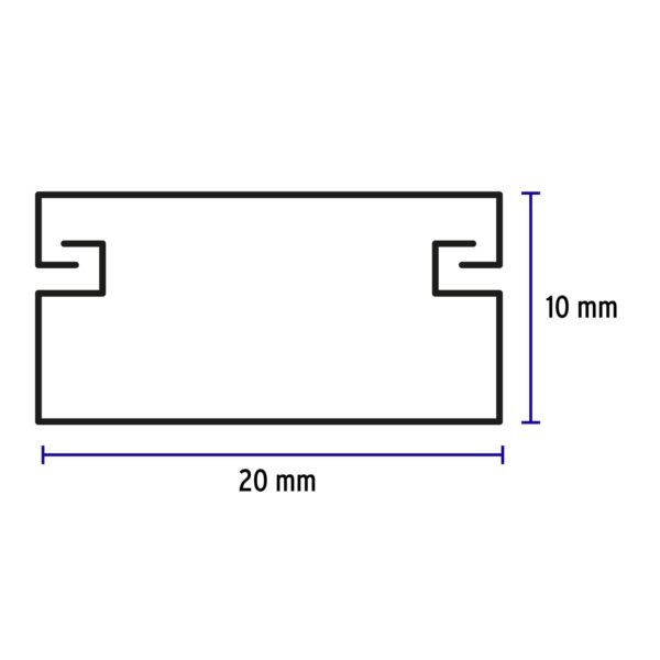 CANALETA DE 1 VÍA 10X20