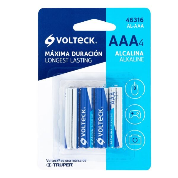 PILA ALCALINA AAA, BLISTER C/4 PZAS, VOLTECK