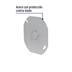 TAPA DE ACERO P/CAJA OCTAGONAL 4X4"