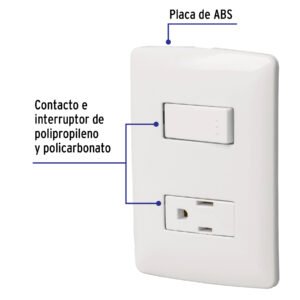 PLACA ARMADA CONTACTO E INTERRUPTOR, BLANCO,