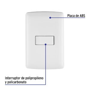 PLACA ARMADA 1 INTERRUPTOR SENCILLO, BLANCO