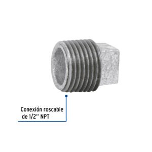 TAPON MACHO 1/2 DE ACERO GALV