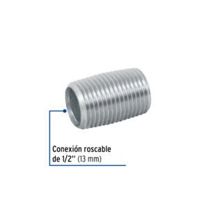 NIPLE DE ACERO GALVANIZADO 1/2 CUERDA CORRIDA