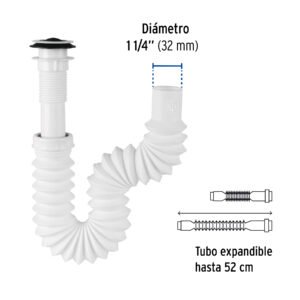 CÉSPOL FLEXIBLE P/LAVABO C/CONTRA 1 1/4"