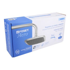 REGADERA CUADRADA,PLASTICA,6"C/BRAZ